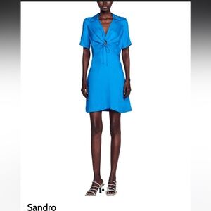NWT - Sandro Blue Mini Pompei Dress